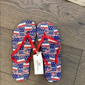Fourth of July vineyard vines flip-flops.
